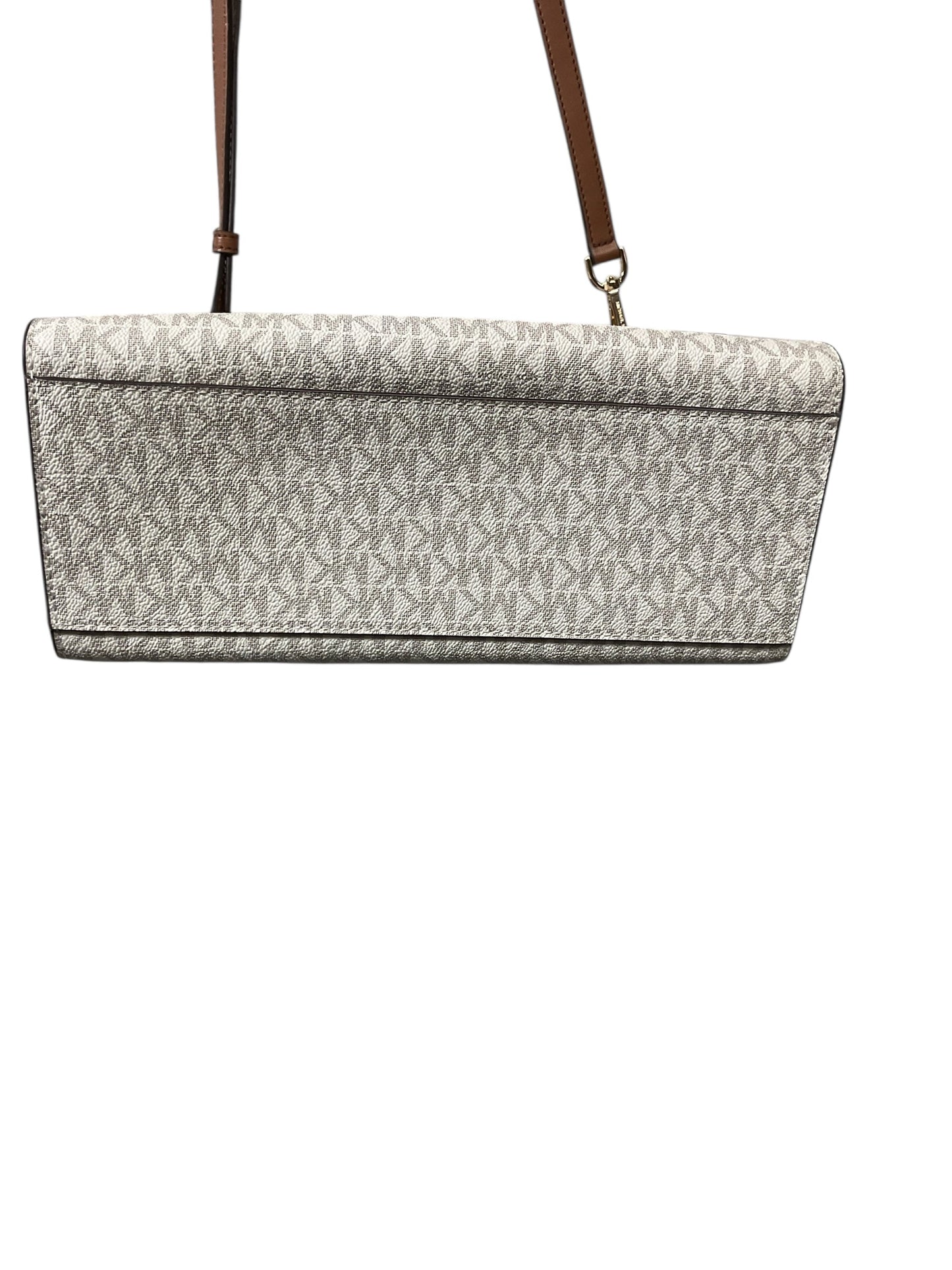 Handbag Designer By Michael Kors In Brown & White, Size:Medium