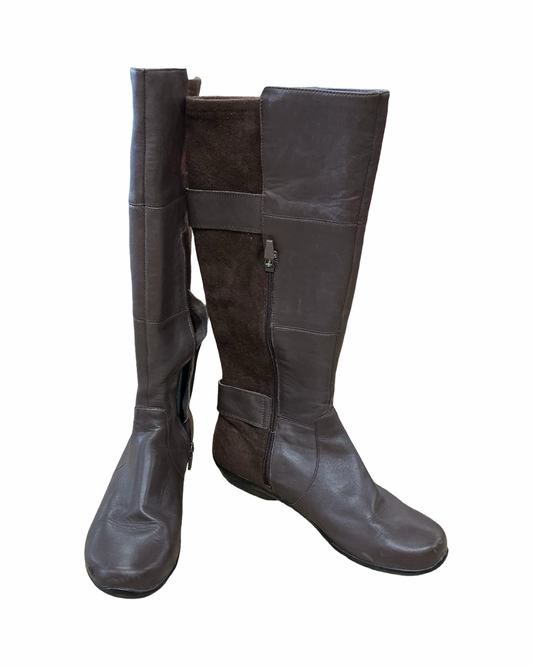 Boots Knee Flats By Dansko In Brown, Size:7.5