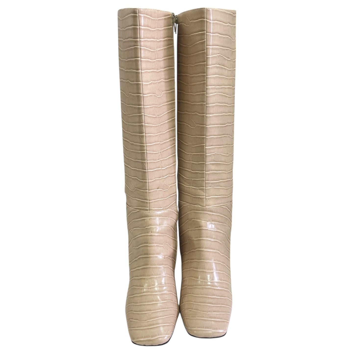 Boots Knee Heels By Jeffery Campbell In Cream, Size:9