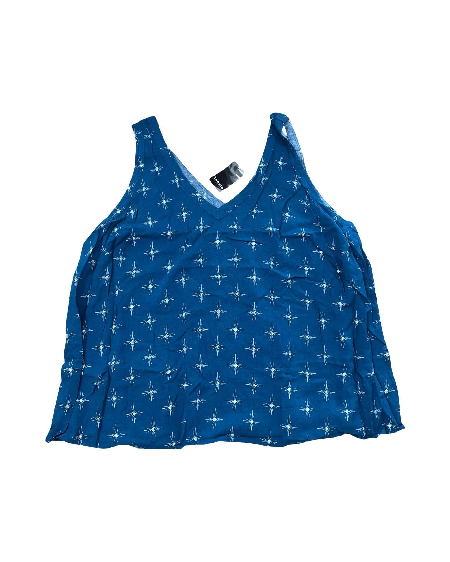 Top Sleeveless By Torrid In Blue & Cream, Size:3X