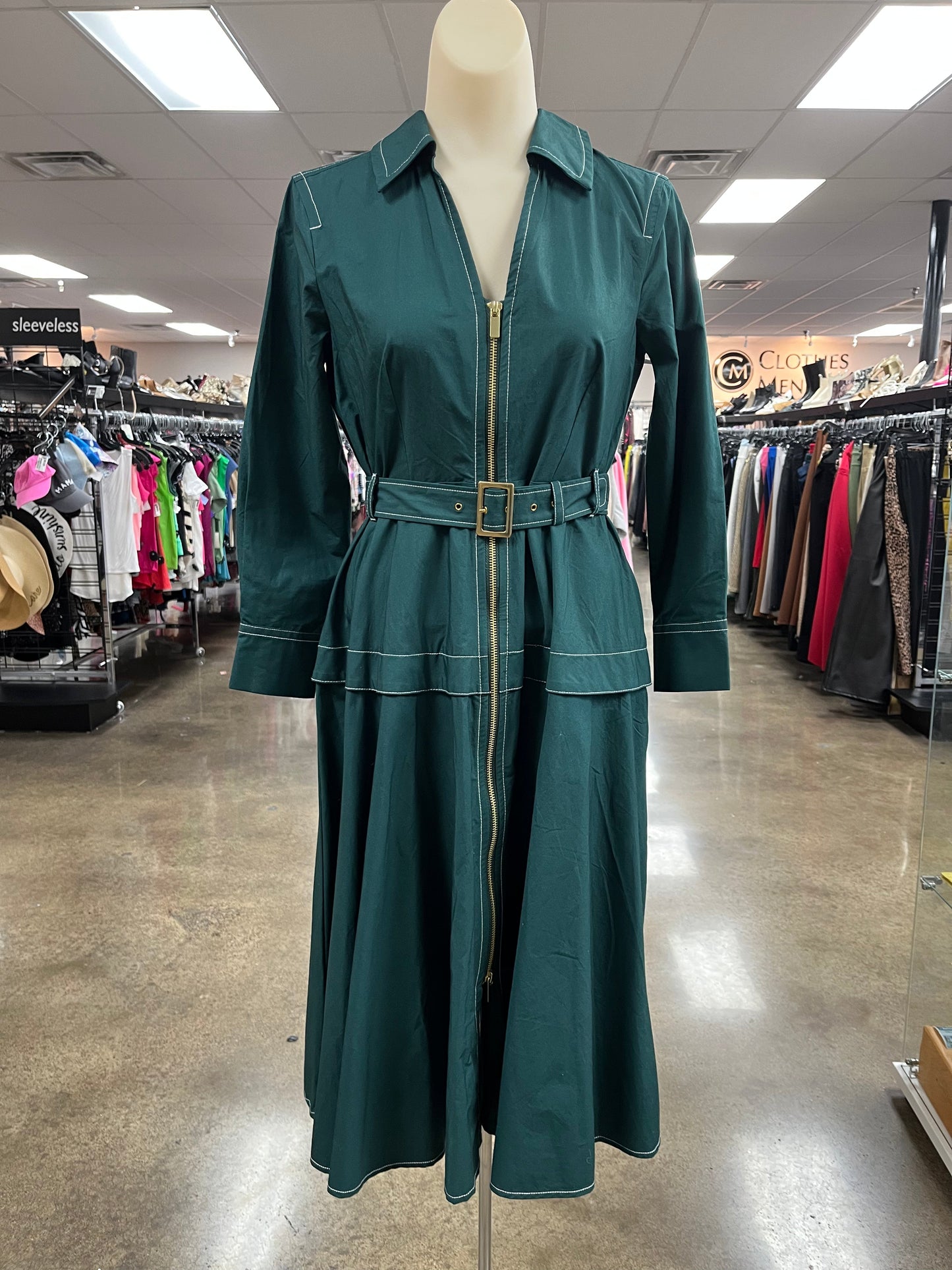 Dress Casual Midi By Anthropologie In Green, Size:Xsp