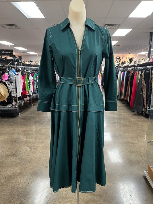 Dress Casual Midi By Anthropologie In Green, Size:Xsp