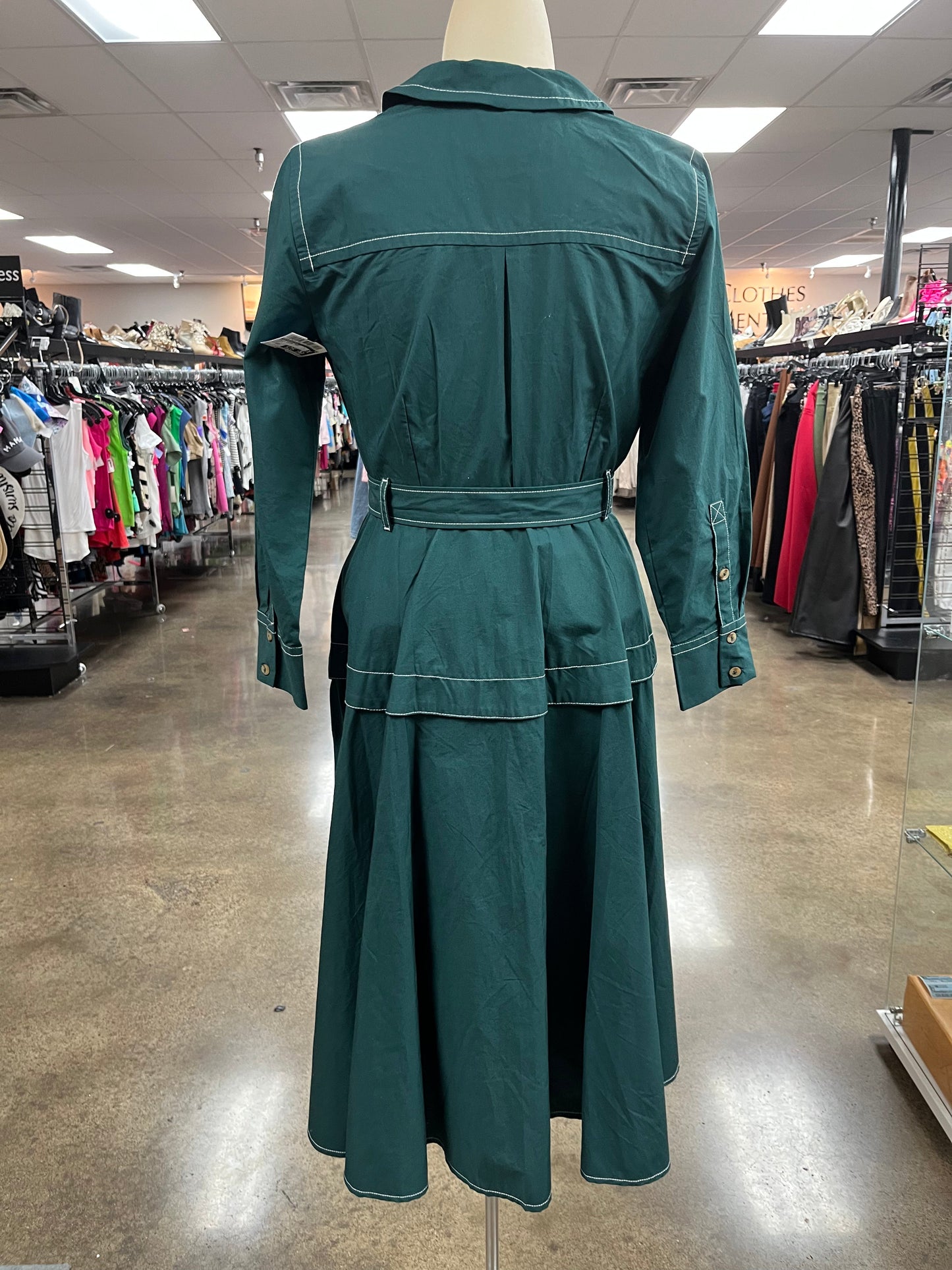 Dress Casual Midi By Anthropologie In Green, Size:Xsp