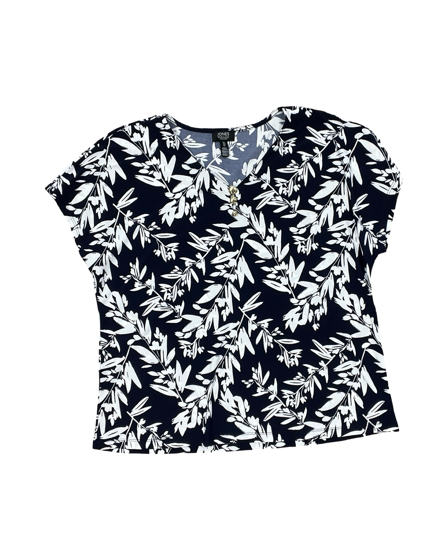 Top Ss By Jones New York In Blue & White, Size:L
