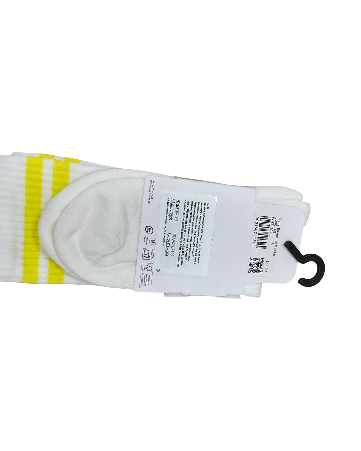 Socks By Lululemon In White & Yellow, Size:L