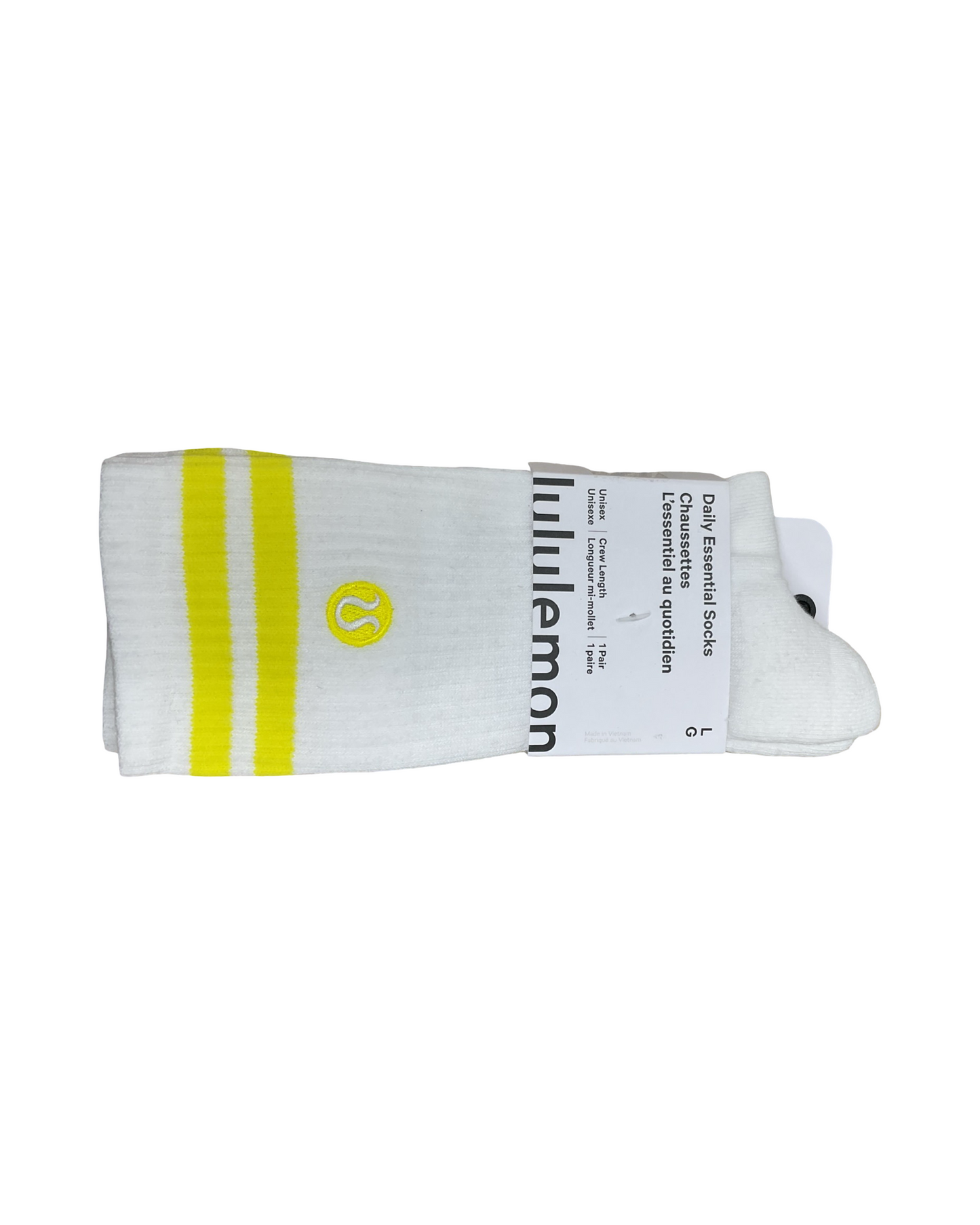 Socks By Lululemon In White & Yellow, Size:L