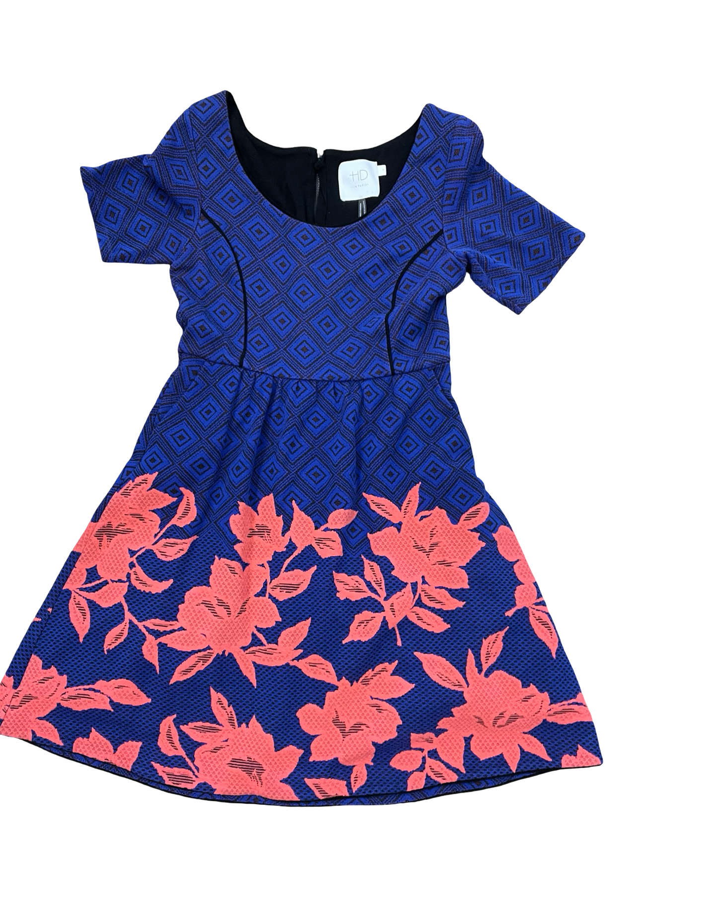 Dress Casual Short By Hd In Paris In Blue & Orange, Size:S
