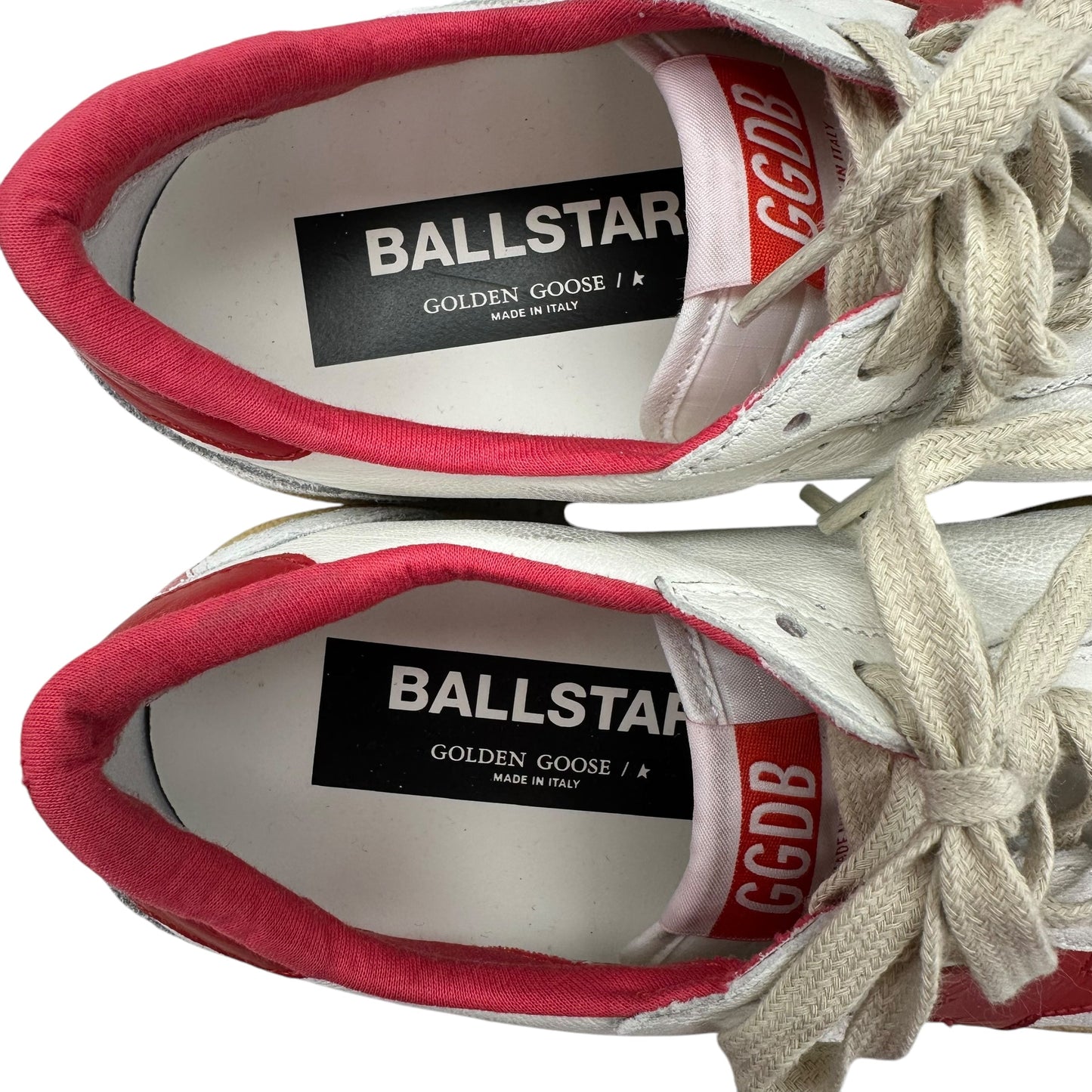 SHOES LUXURY DESIGNER by GOLDEN GOOSE In CREAM & RED, Size: 9.5