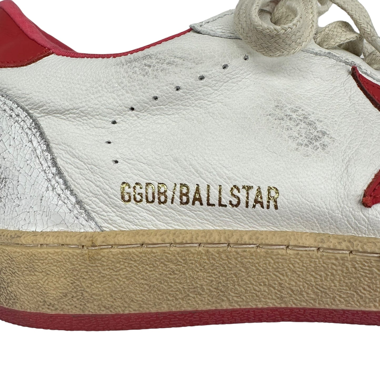 SHOES LUXURY DESIGNER by GOLDEN GOOSE In CREAM & RED, Size: 9.5