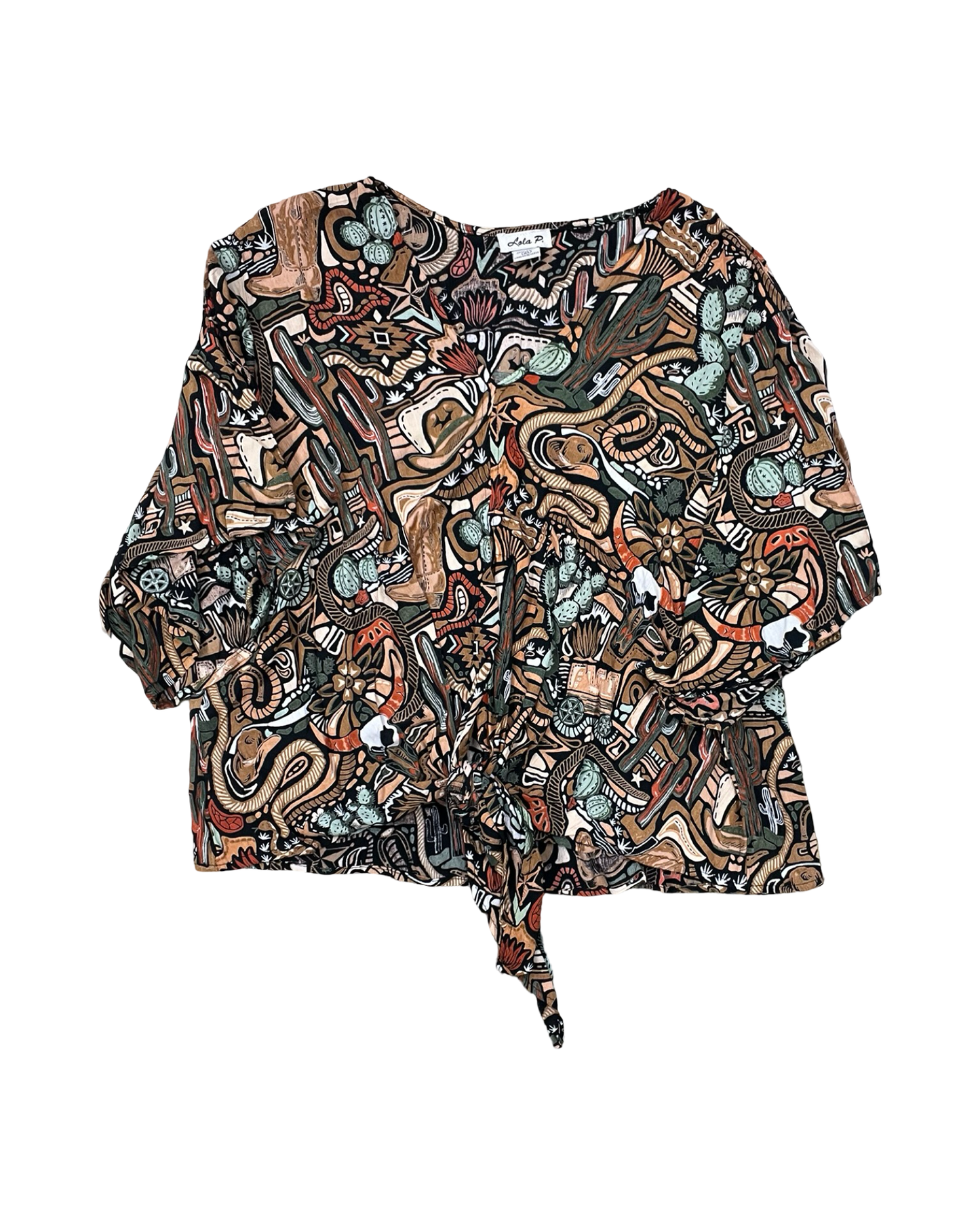 Top Ss By Lola In Black & Brown, Size:Xl