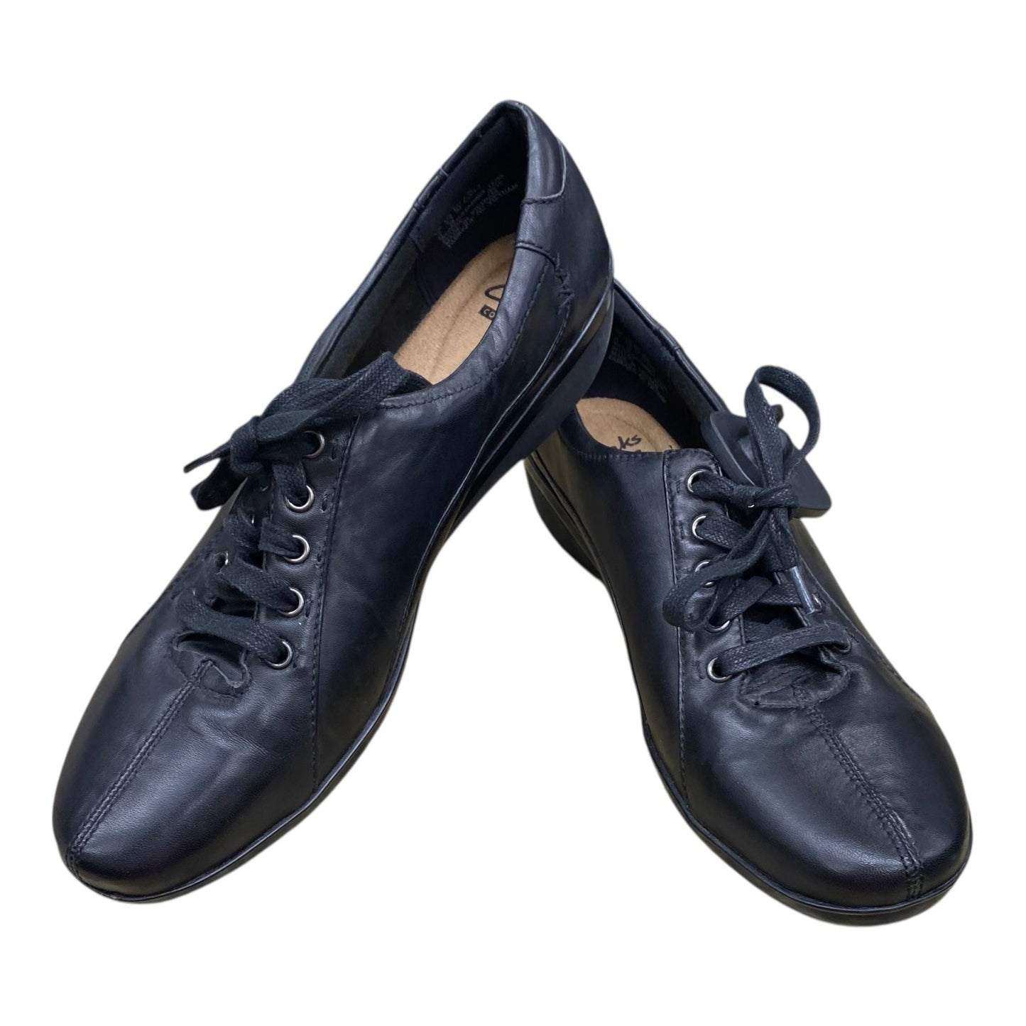 Shoes Flats By Clarks In Black, Size:9.5