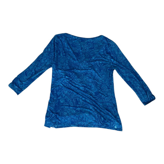 Top 3/4 Sleeve By White House Black Market In Blue, Size:S
