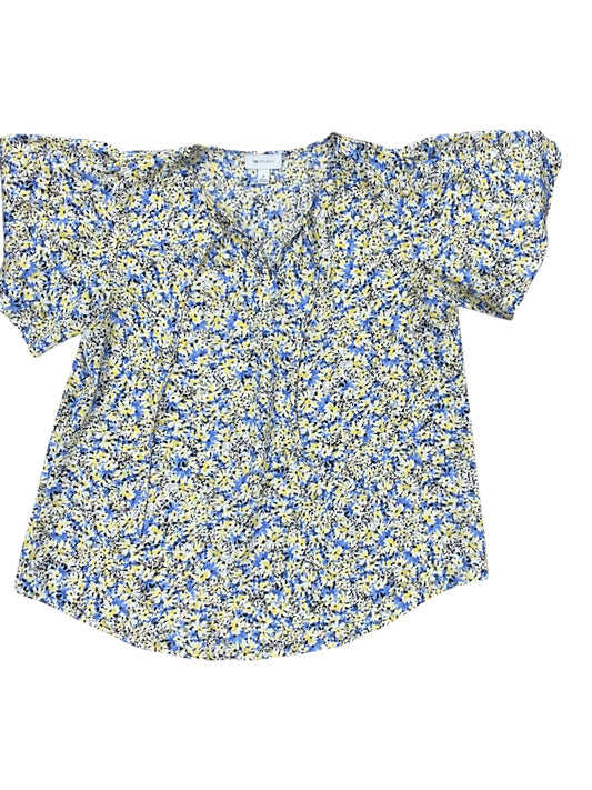 Top Ss By Ab Studio In Blue & Yellow, Size:M