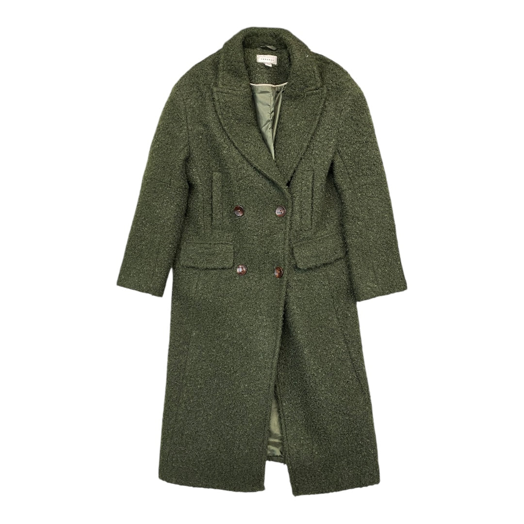 Coat Peacoat By Topshop In Green, Size:4