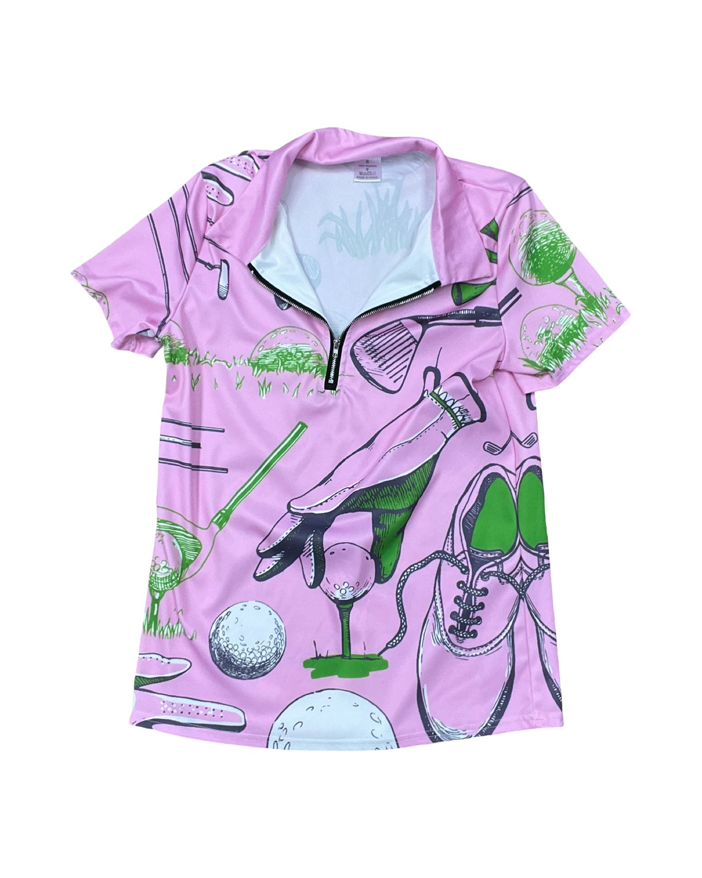 Athletic Top Ss By Clothes Mentor In Green & Pink, Size:S