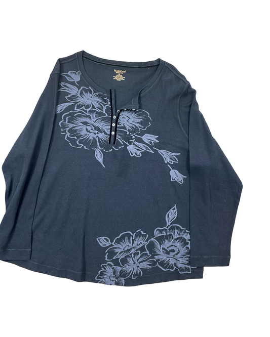 Top Ls By Northcrest In Black, Size:4X