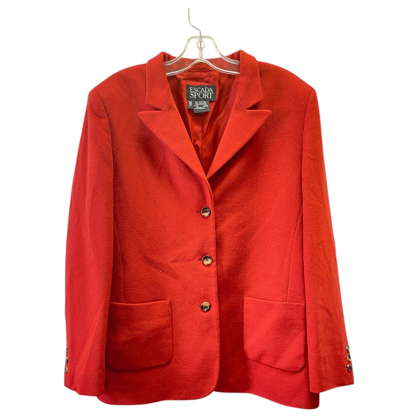 Blazer Designer By Escada In Red, Size:S