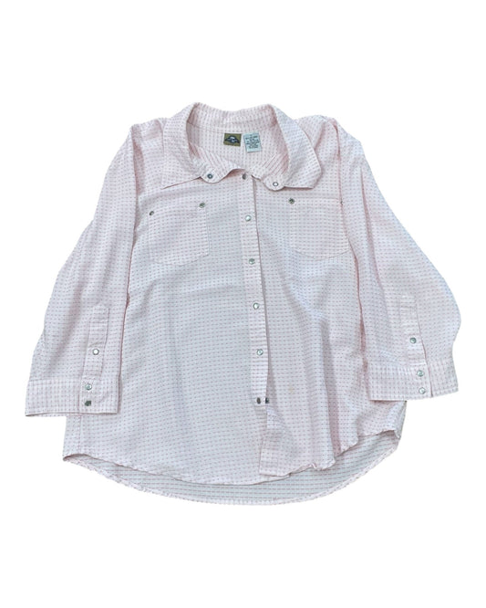 Blouse 3/4 Sleeve By Clothes Mentor In Pink, Size:L