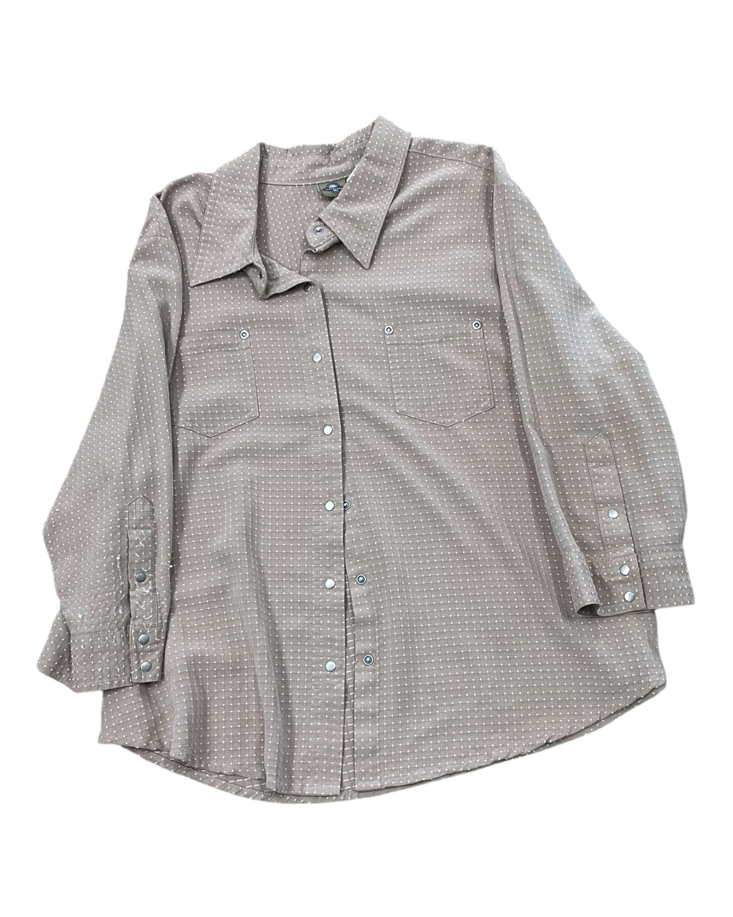 Blouse 3/4 Sleeve By Clothes Mentor In Tan, Size:L