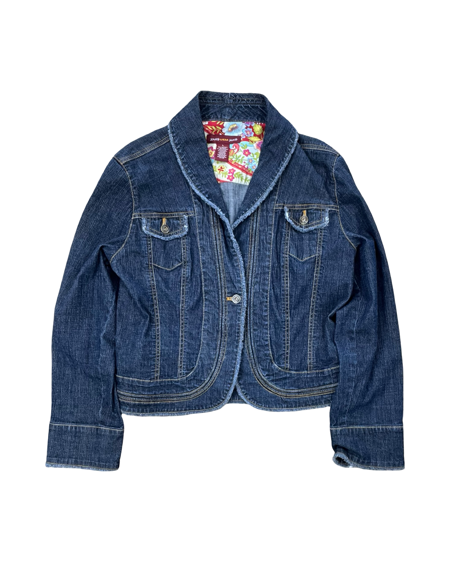 Jacket Denim By Jones Wear In Blue Denim, Size:L