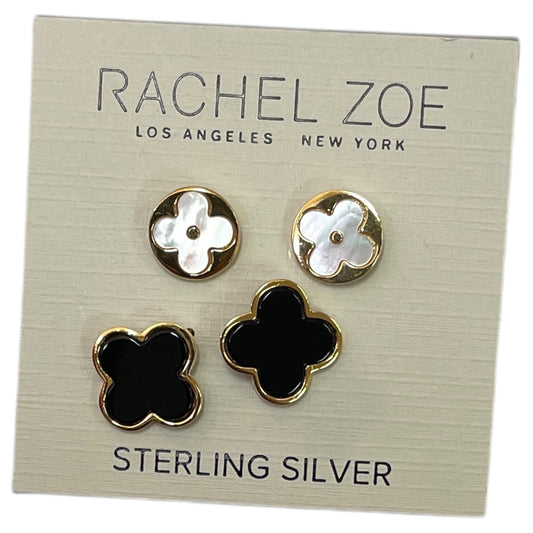Earrings Sterling Silver By Rachel Zoe In Black, Size:02 Piece Set