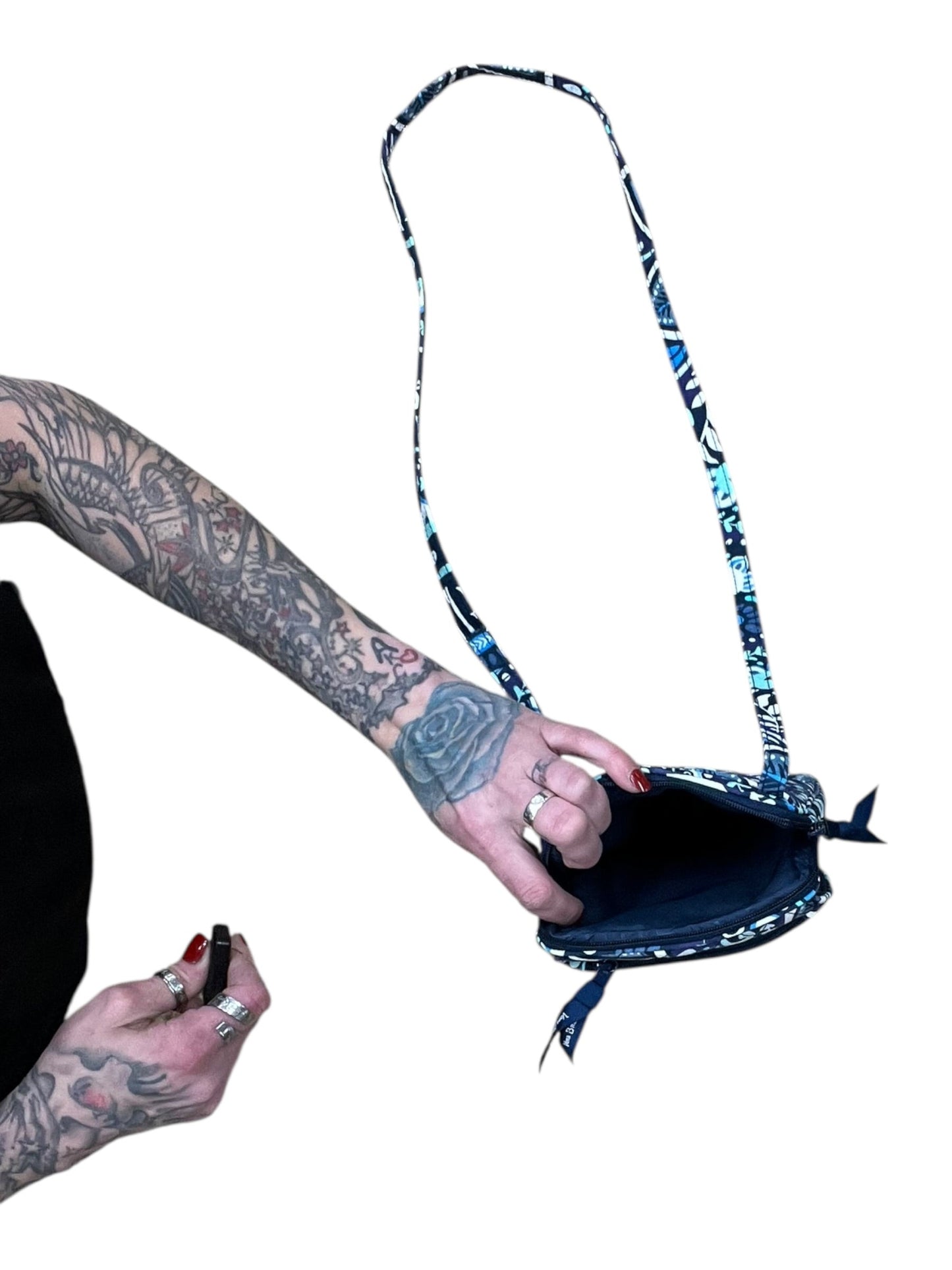 Handbag By Vera Bradley In Blue & White, Size:Small