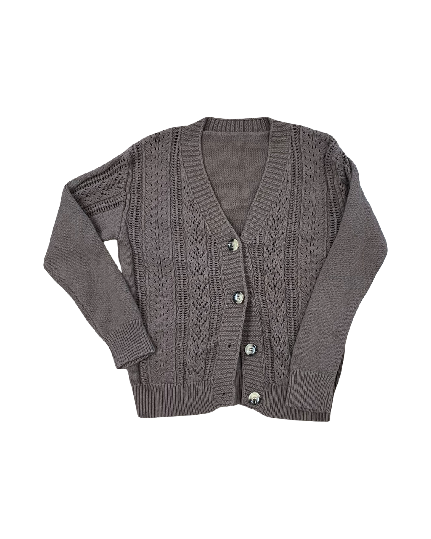 Sweater Cardigan By Clothes Mentor In Brown, Size:S