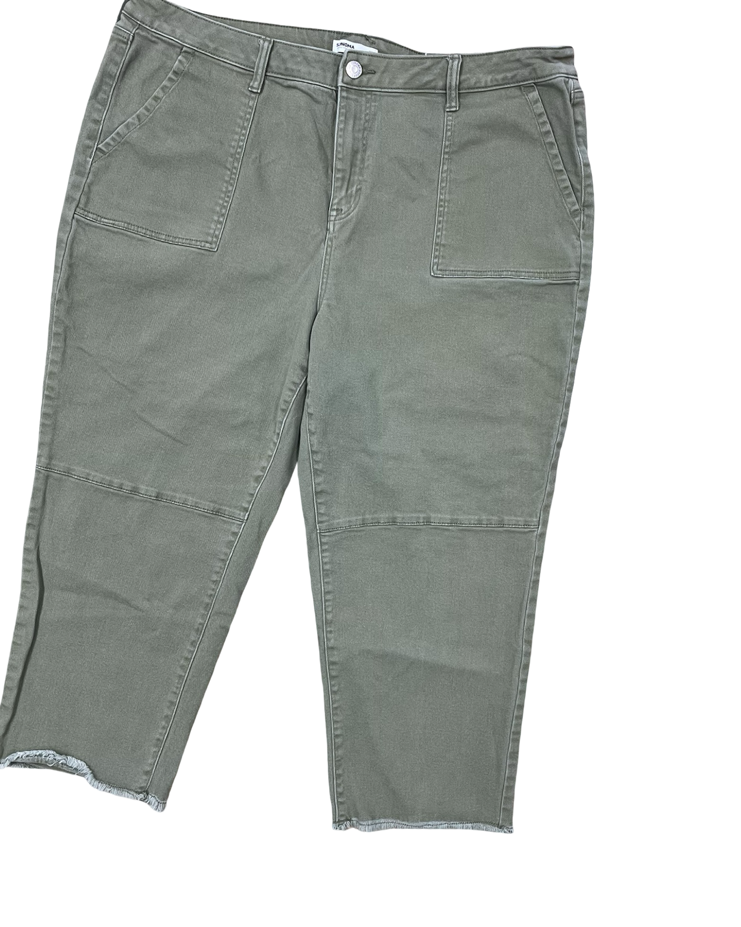 Jeans Cropped By Sonoma In Green, Size:20
