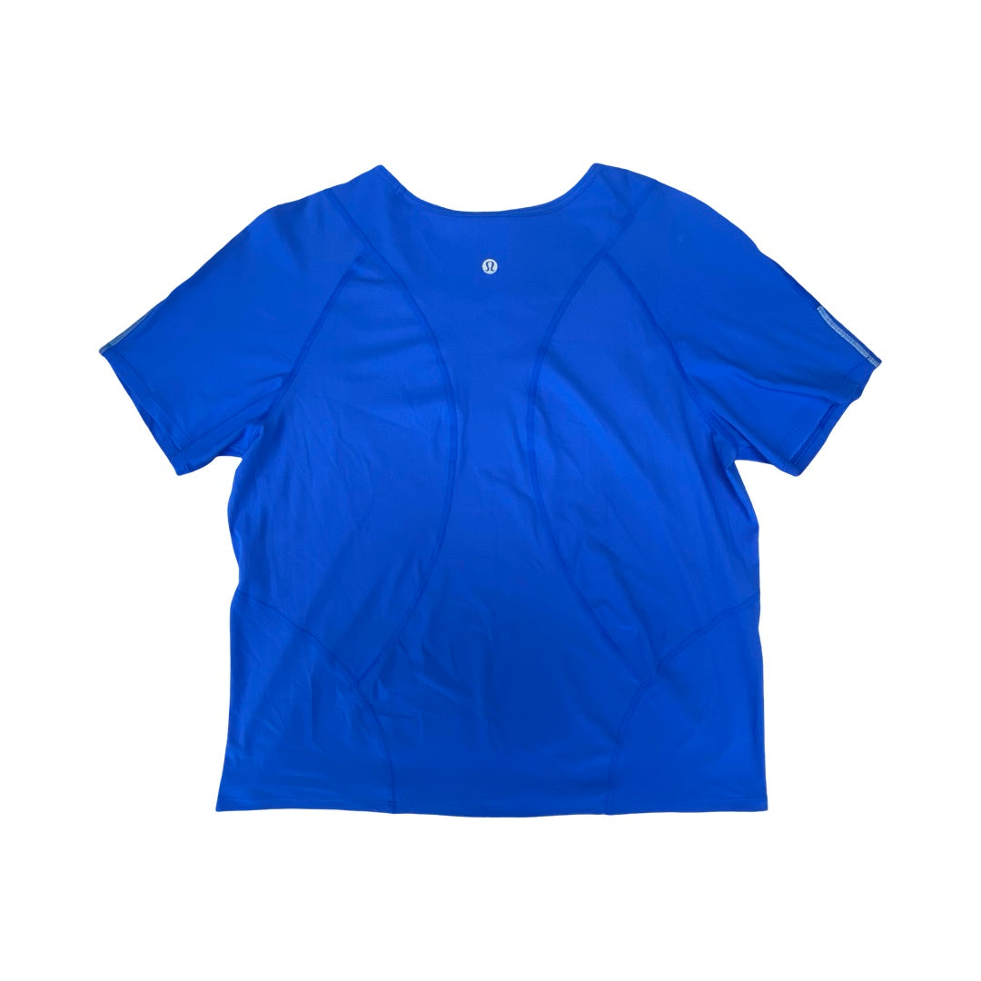 Athletic Top Ss By Lululemon In Blue, Size:8