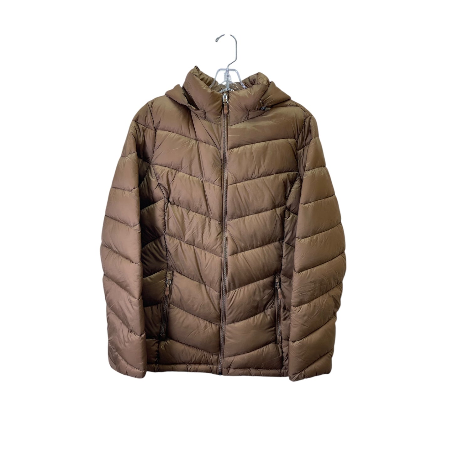 Jacket Puffer & Quilted By Charter Club In Tan, Size:M