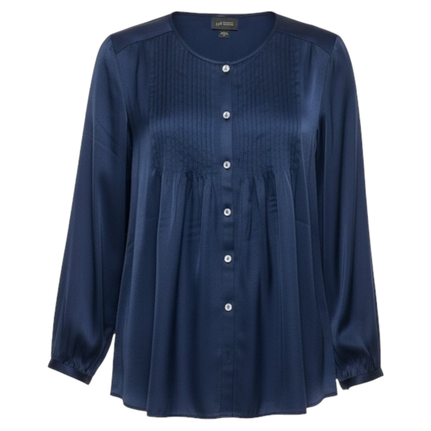 Pintuck Button Down Blouse By J. Jill In Navy, Size: XL