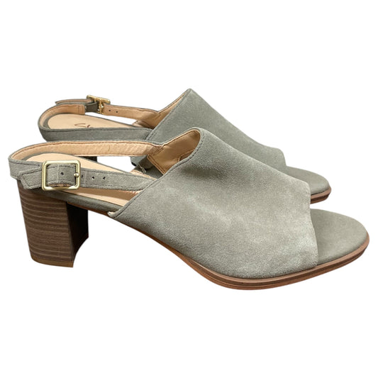 Sandals Heels Block By Clarks In Taupe, Size:7.5