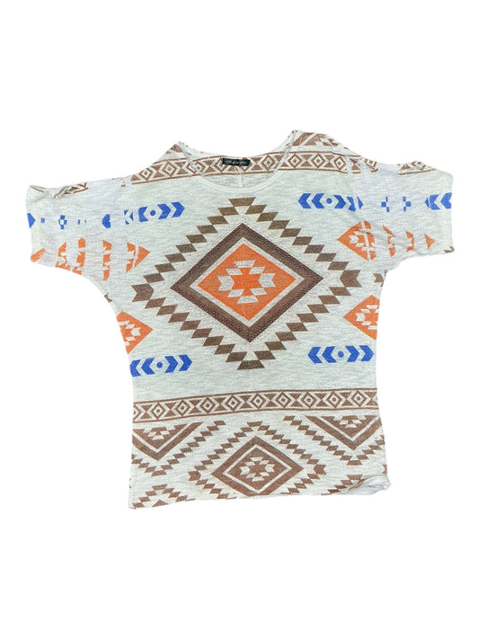 Top Ss By Clothes Mentor In Cream & Tan, Size:S