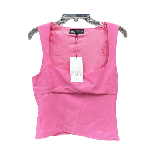 Top Sleeveless Basic By Zara In Pink, Size:M