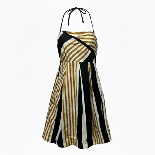Edges & Angles Striped Halter Dress By Moulinette Soeurs X Anthropologie In Striped Pattern, Size: 2