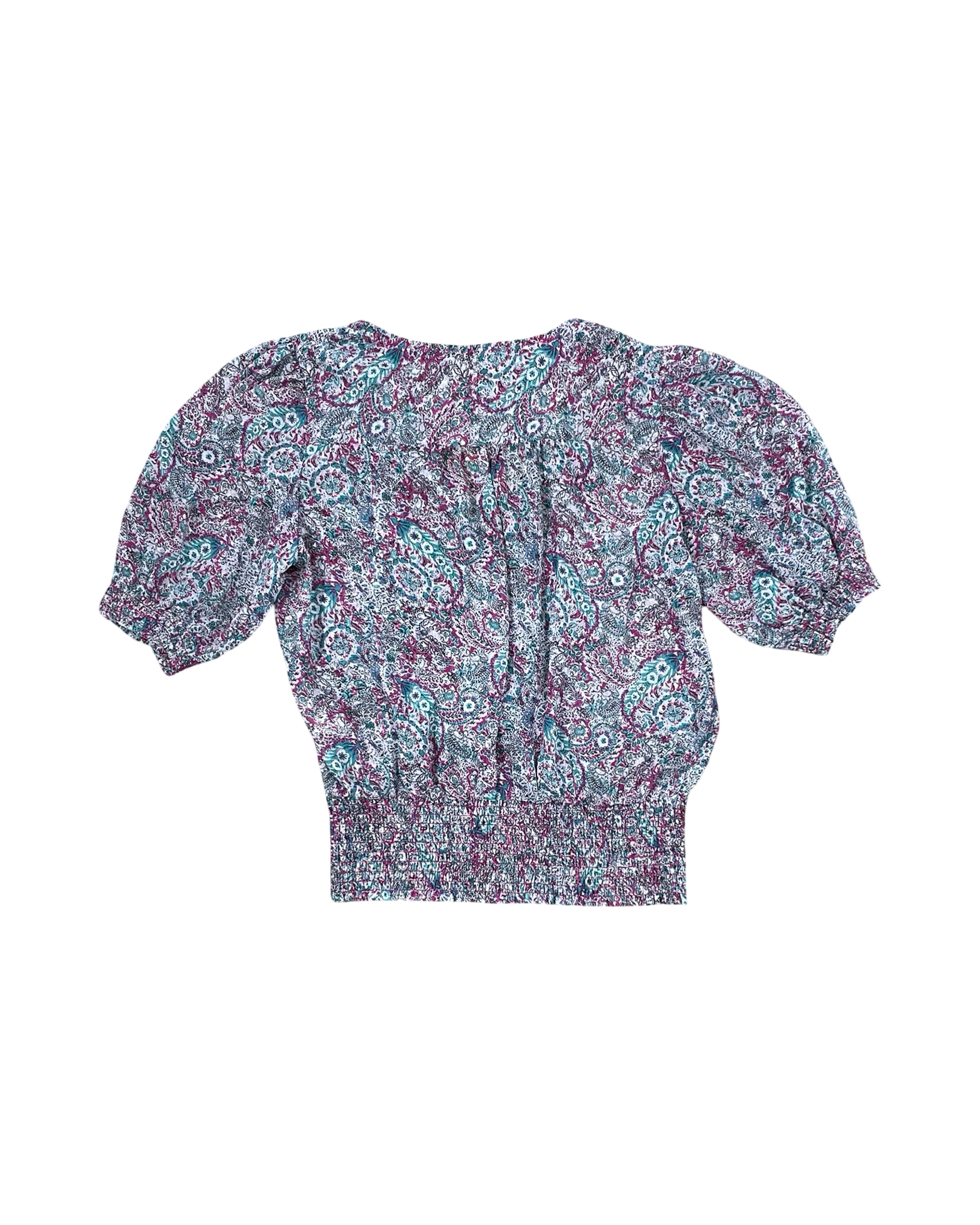 Top 3/4 Sleeve By Clothes Mentor In Green & Pink, Size:M
