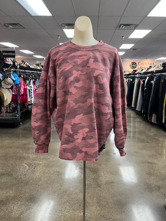 Athletic Sweatshirt Hoodie By Lululemon In Camouflage Print, Size:8