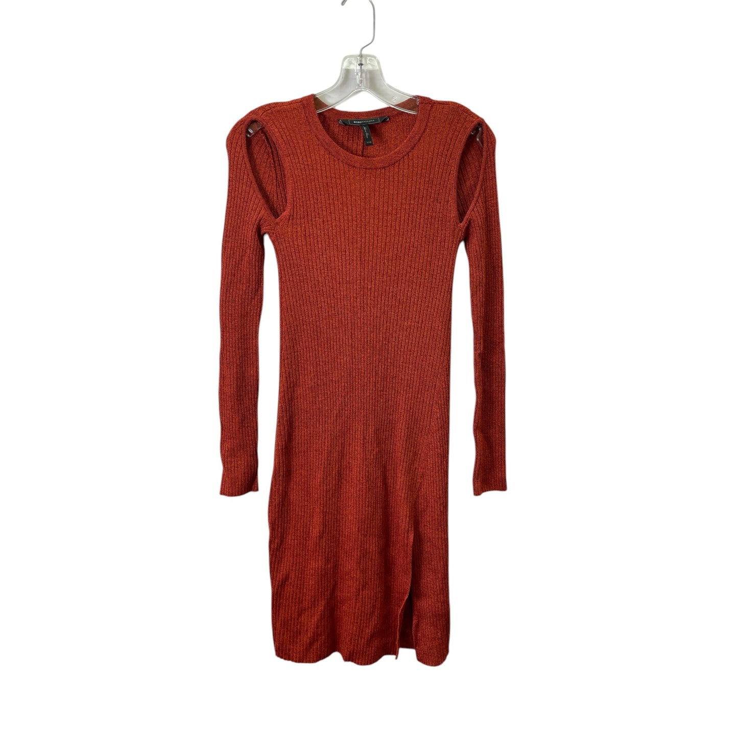 Dress Casual Midi By Bcbgmaxazria In Orange & Red, Size:Xs
