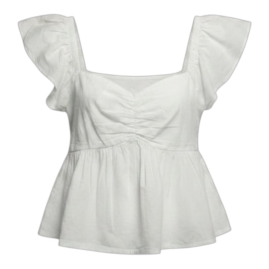 Top Short Sleeve By Japna In White, Size: S