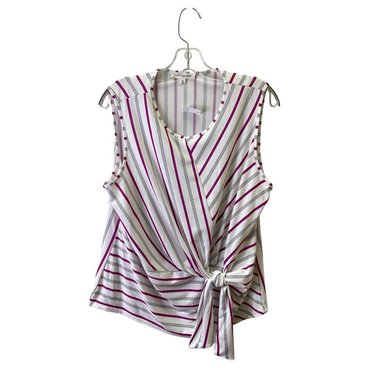 Top Sleeveless By Perseption Concept In Purple & White, Size:Xl