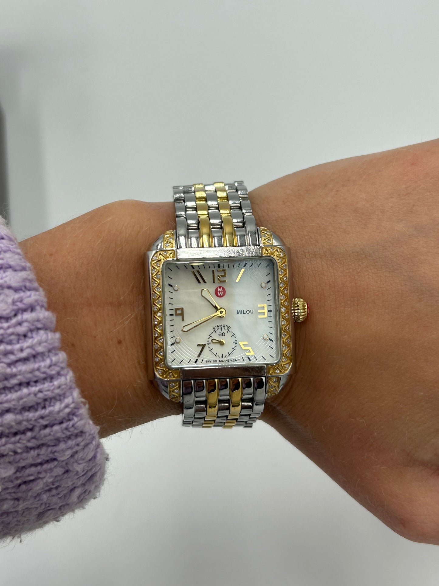 Michele Milou 33MM Diamond Designer Watch With Box