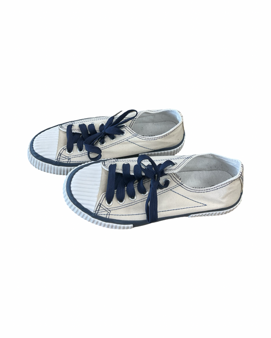 Shoes Sneakers By Clothes Mentor In Tan & White, Size:9.5