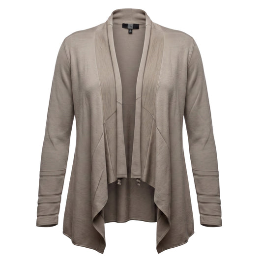 Cashmere Silk Blend Open Front Cardigan Sweater By Saks Fifth Avenue In Beige, Size: L