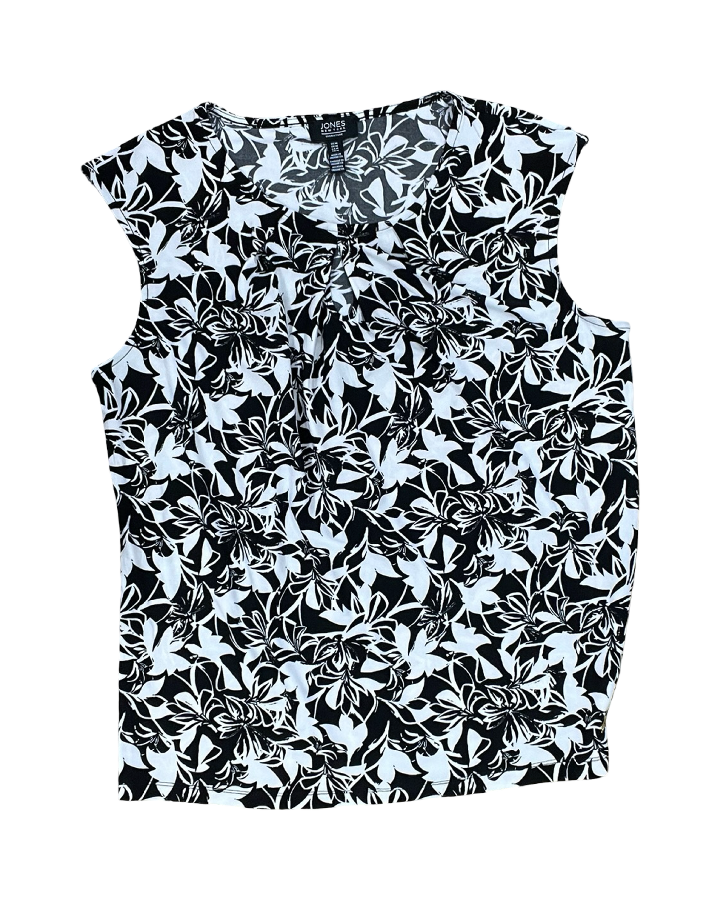 Top Sleeveless By Jones New York In Black & White, Size:M