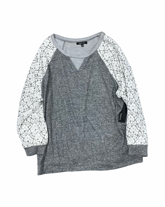 Top Ls By Relativity In Grey & White, Size:3X