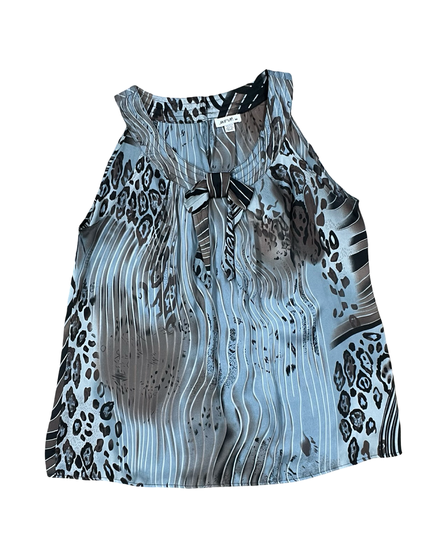 Top Sleeveless By Jaipur In Blue & Brown, Size:M