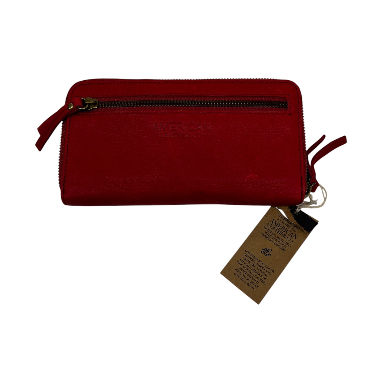 Wallet Leather By American Leather In Red, Size:Medium