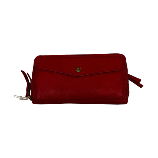 Wallet Leather By American Leather In Red, Size:Medium
