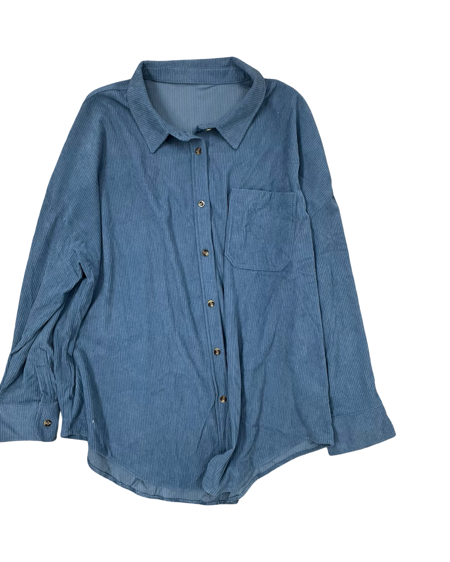 Jacket Shirt By Clothes Mentor In Blue, Size:2X