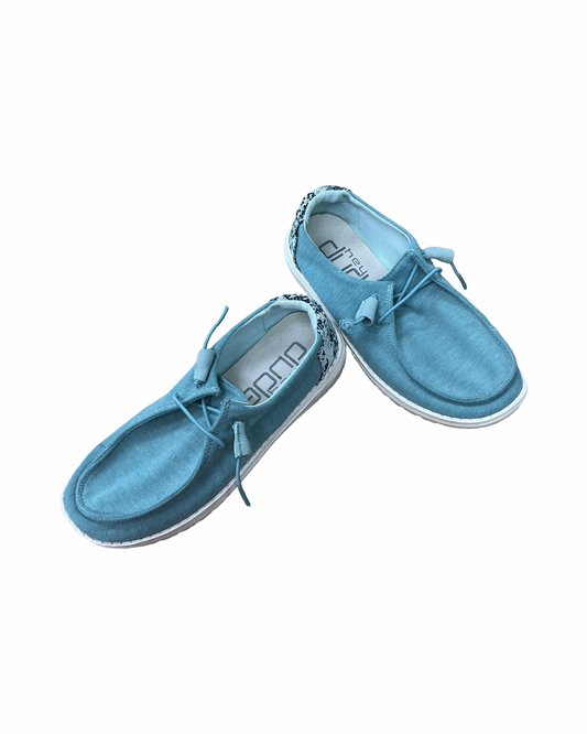 Shoes Flats By Hey Dude In Teal, Size:6